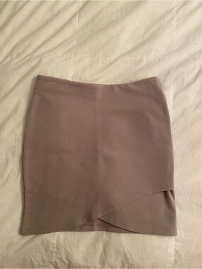 Talula Taupe Asymmetric Mini Skirt